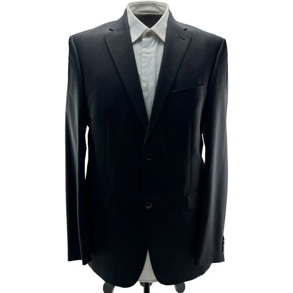 Roy Robson Black Reda Super 110 2 Button 1 Vent Blazer Mens Size 44R - Picture 1 of 10